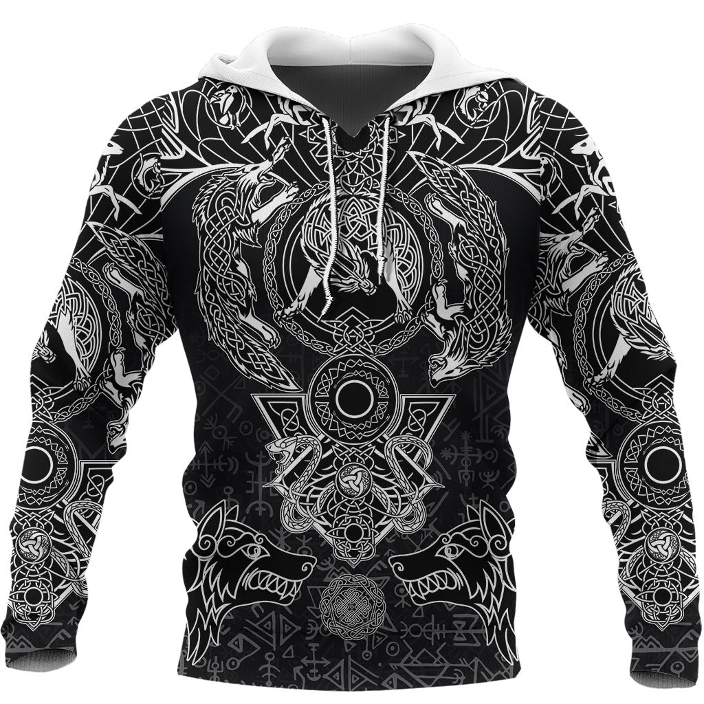 Viking Hoodie Fenrir and Skoll and Hati RLT12