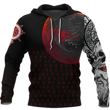 Viking Hoodie Viking Raven Blood Moon RLT12