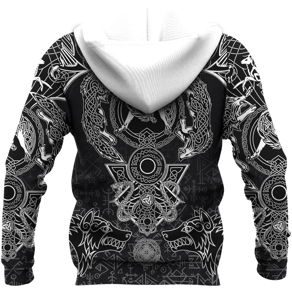 Viking Zip Hoodie - Fenrir and Skoll and Hati RLT12