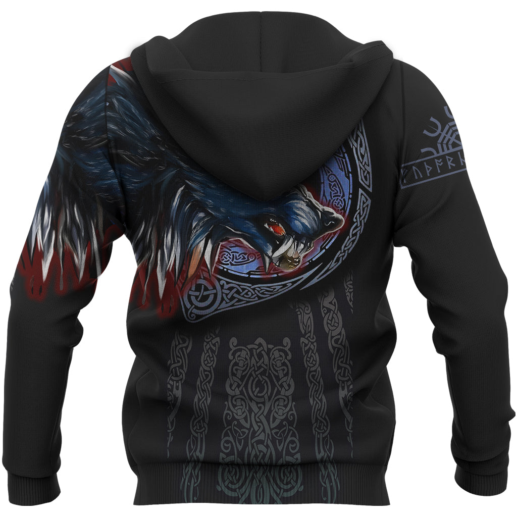 Viking Hoodie Viking Fenrir Wolf 3D RLT12