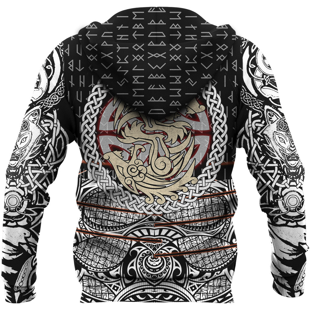 Viking Hoodie Fenrir Vikings Tattoo 3D RLT12