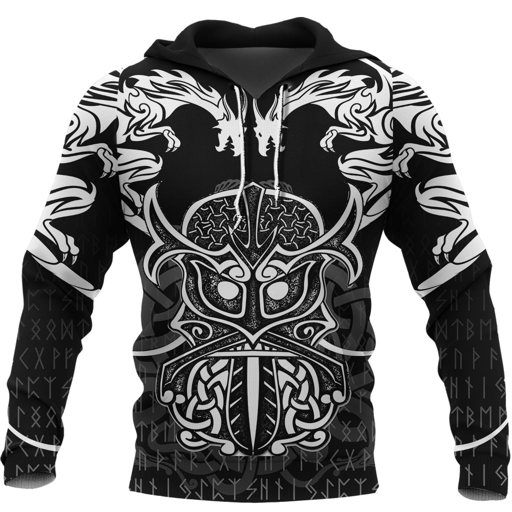 Viking Hoodie Njord and Dragon Tattoo RLT12
