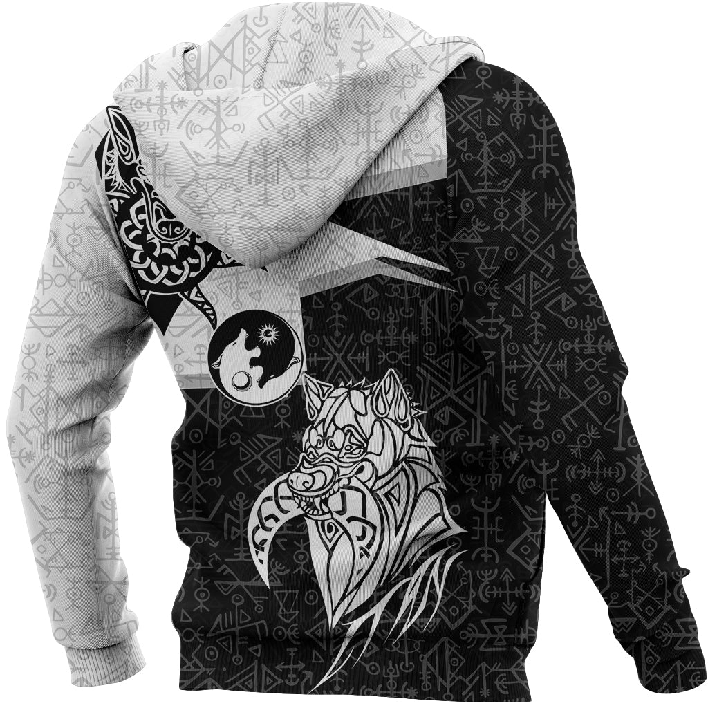Viking Zip Hoodie - Skoll and Hati New Style RLT12