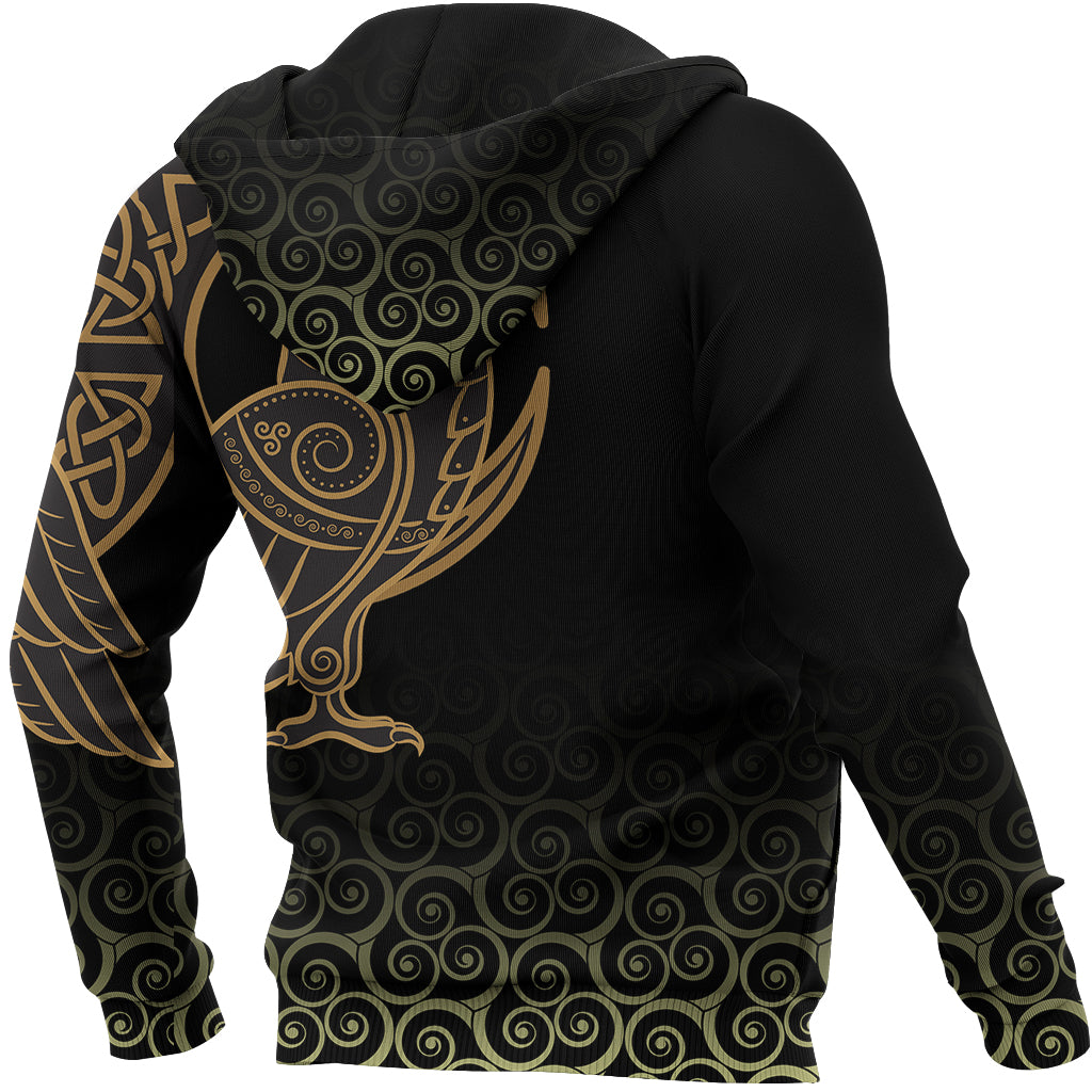 Viking Zip Hoodie Owl Celtic On Triskele Background RLT12