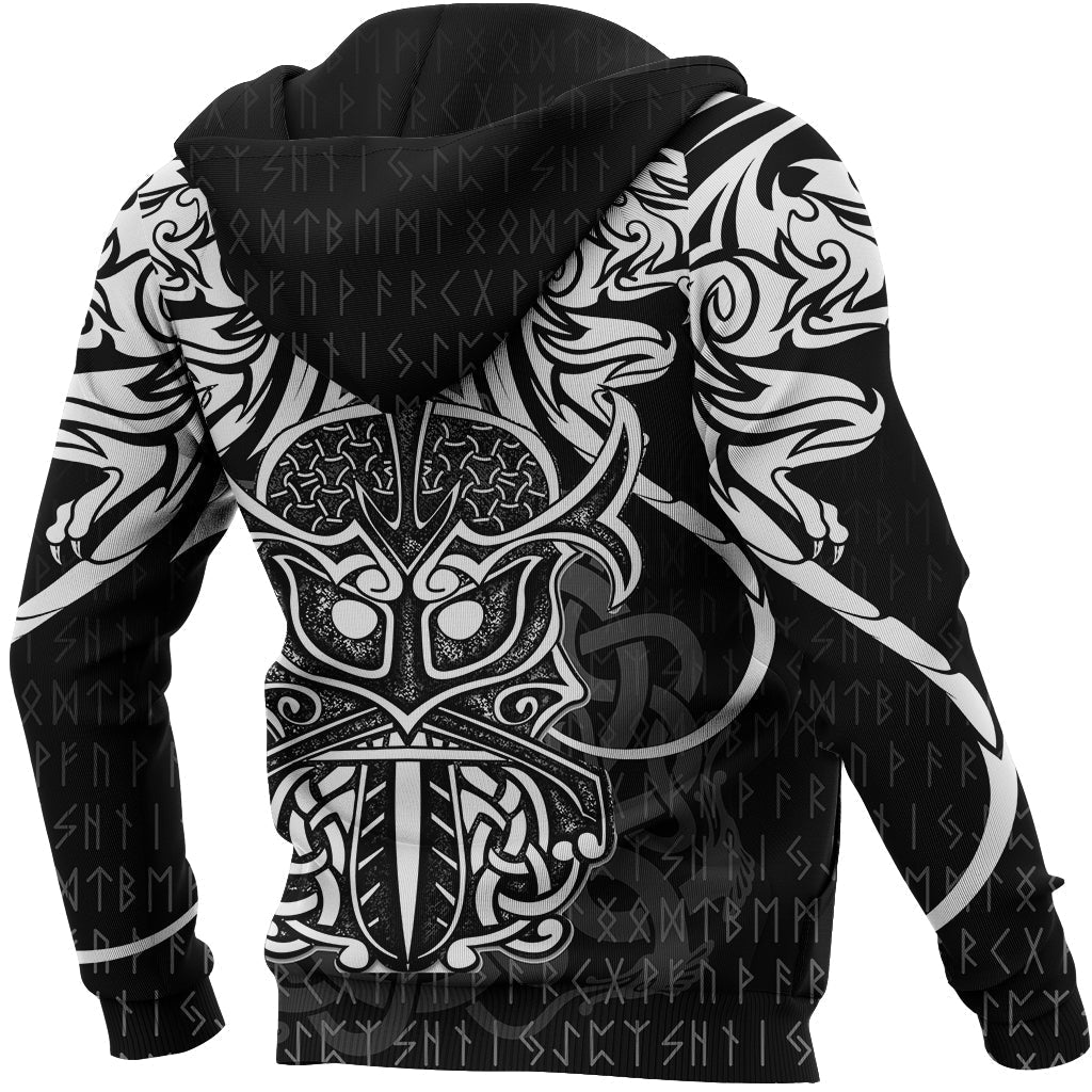 Viking Zip Hoodie - Njord and Dragon Tattoo RLT12