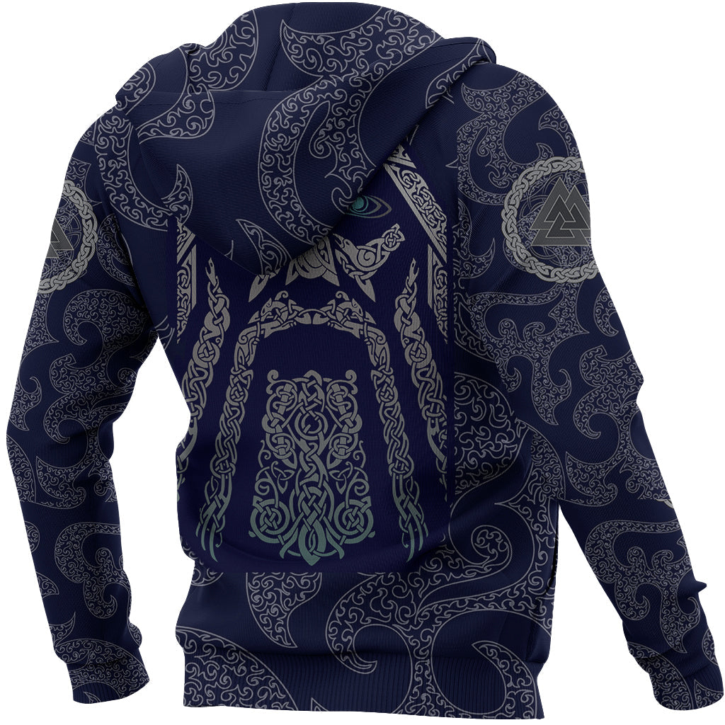 Viking Zip Hoodie Odin God Tattoo RLT12