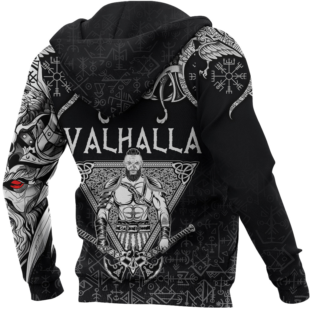Viking Zip Hoodie Warrior Valhalla and Double Dragon RLT12