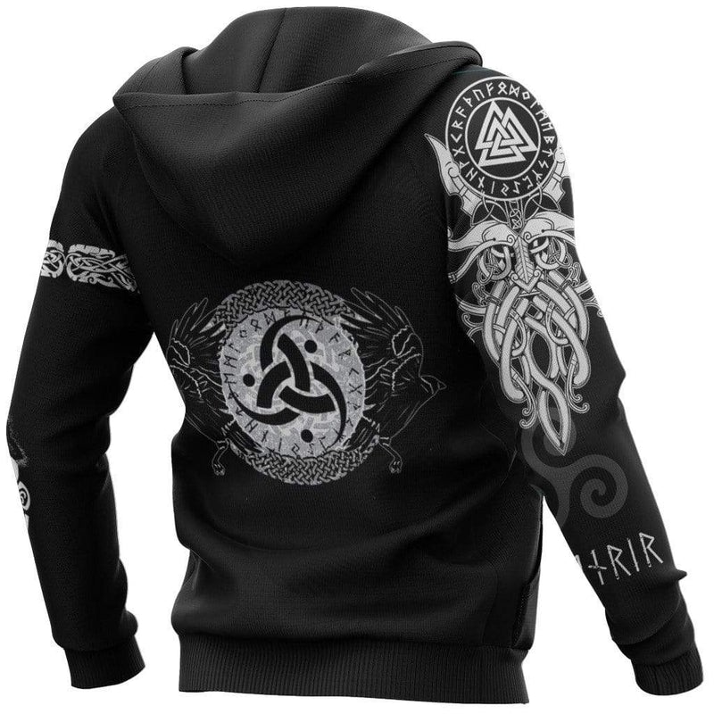 Viking Clothing Hugin and Munin Viking Tattoo Hoodie RLT12