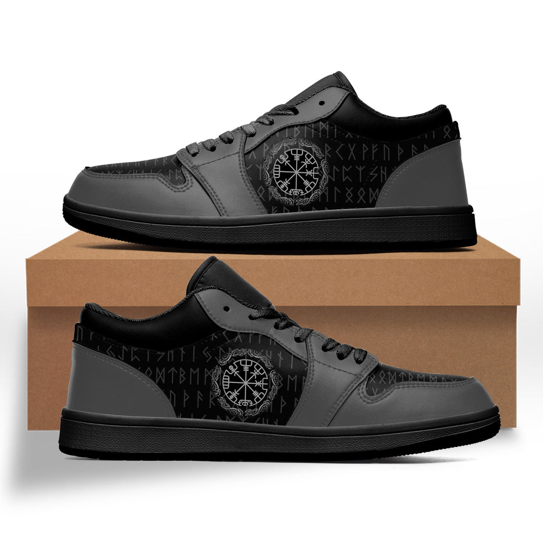 Viking Shoes - Viking Vegvisir Runes Low Sneakers RLT12