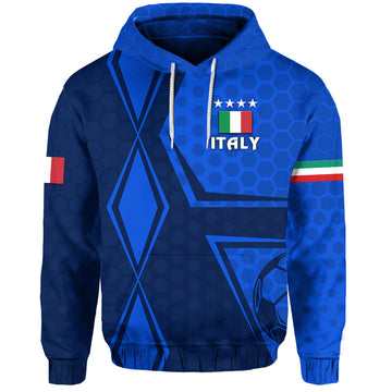 Custom Italy Hoodie Unique Style Blue, Custom Text And Number LT8