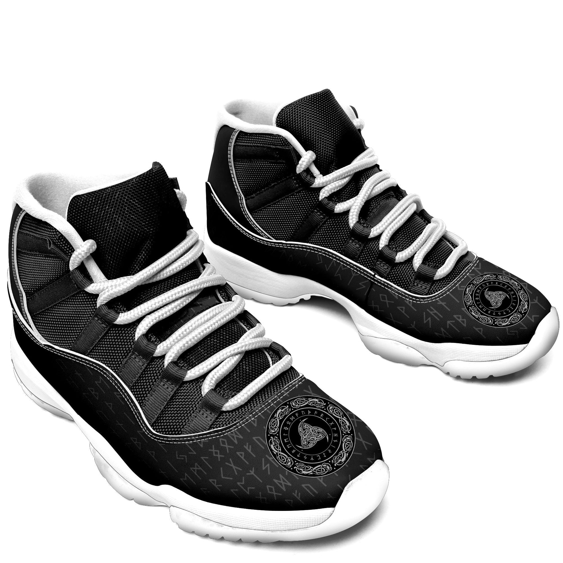 Viking Shoes - Viking Triple Horn Odin Runes Sneakers J.11 RLT12