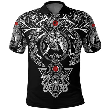 Viking Polo Shirt Tattoo All Over Print Black RLT12