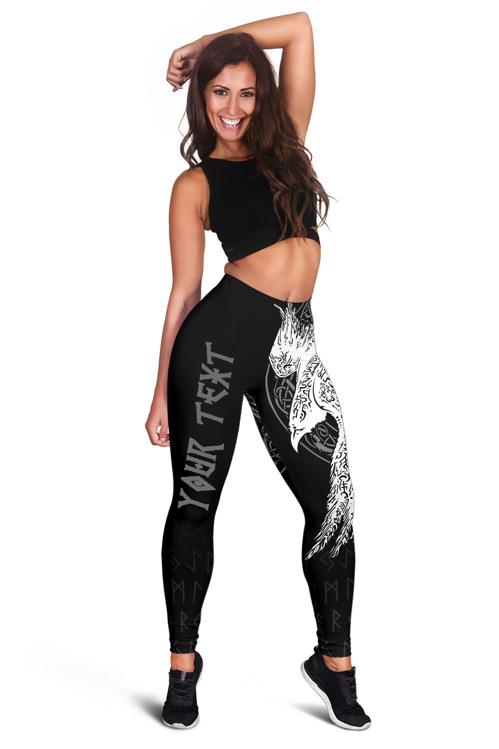 Custom Viking Leggings Mystical Raven Tattoo Special RLT12