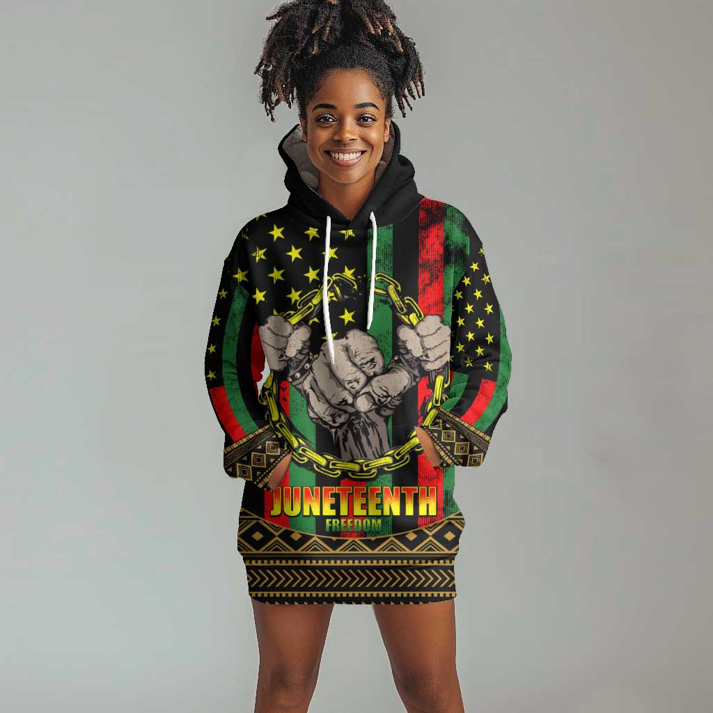 Juneteenth Celebration 2024 Hoodie Dress Black History June 19 LT01