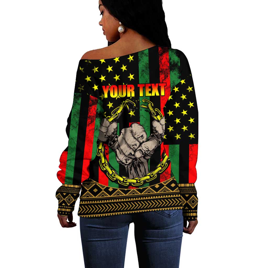 Juneteenth Celebration 2024 Off Shoulder Sweater Black History June 19 LT01