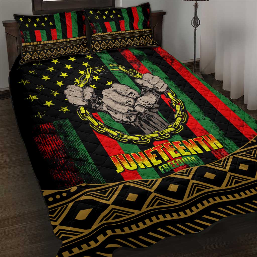 Juneteenth Celebration 2024 Quilt Bed Set Black History June 19 LT01