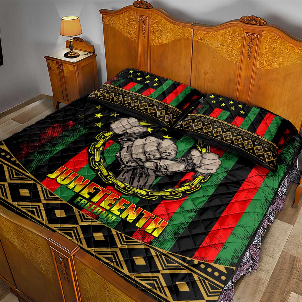 Juneteenth Celebration 2024 Quilt Bed Set Black History June 19 LT01