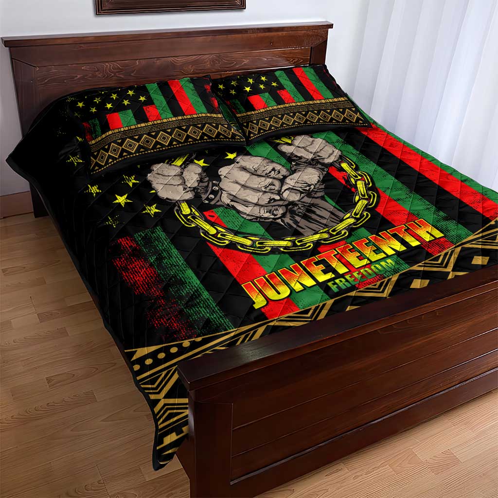 Juneteenth Celebration 2024 Quilt Bed Set Black History June 19 LT01