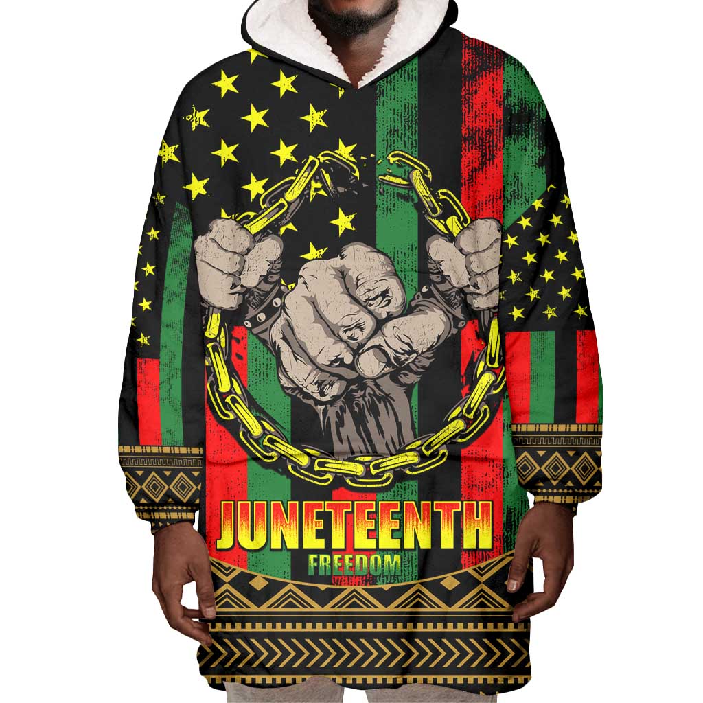 Juneteenth Celebration 2024 Wearable Blanket Hoodie Black History June 19 LT01