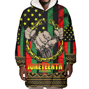 Juneteenth Celebration 2024 Wearable Blanket Hoodie Black History June 19 LT01