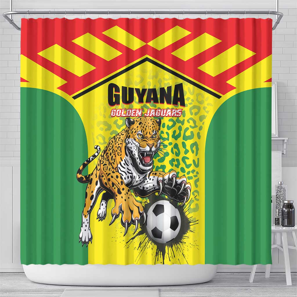 Football Guyana Shower Curtain Golden Jaguars LT01