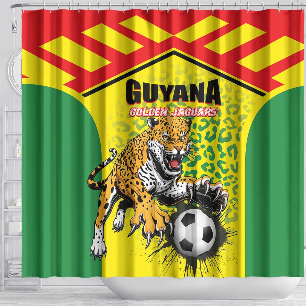 Football Guyana Shower Curtain Golden Jaguars LT01