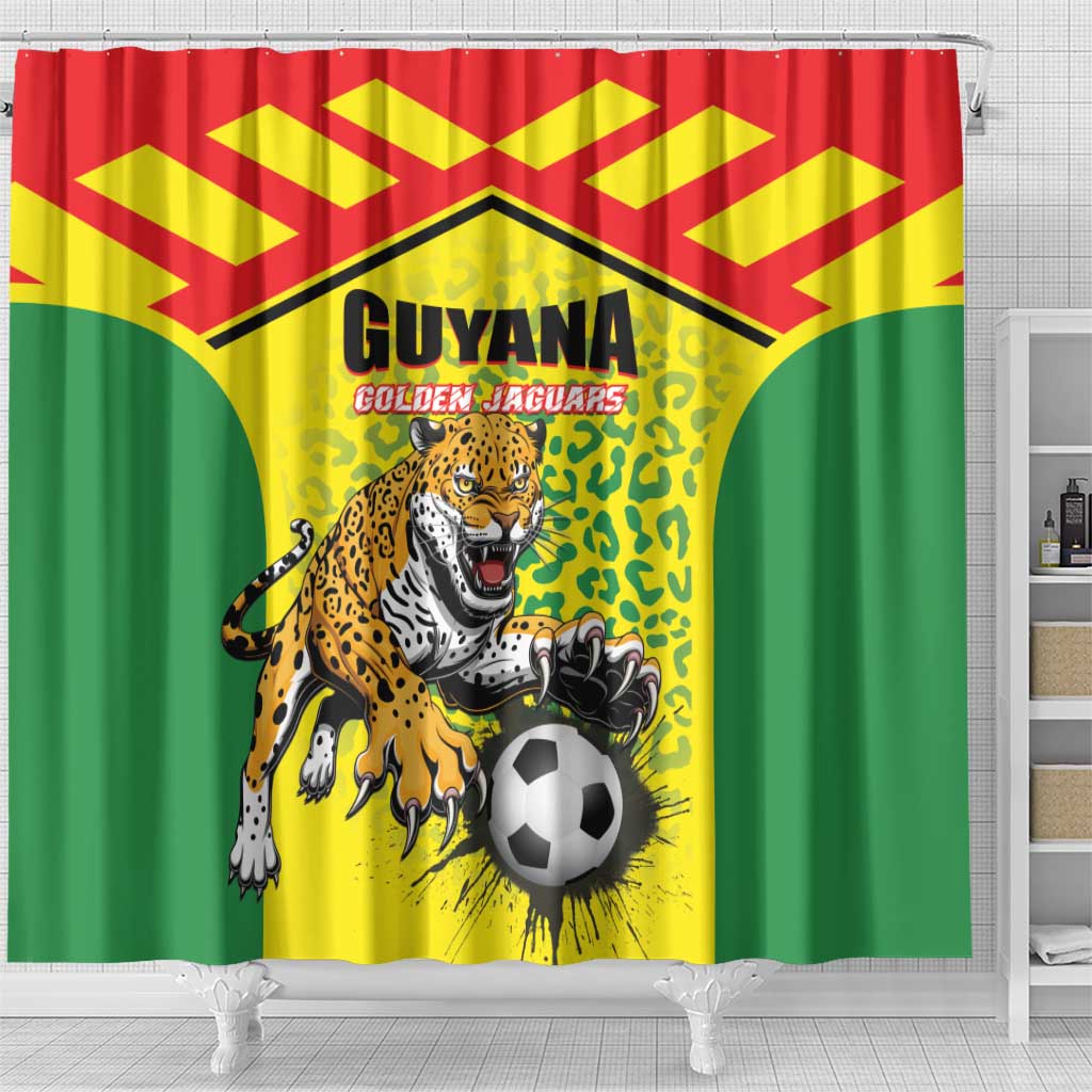 Football Guyana Shower Curtain Golden Jaguars LT01
