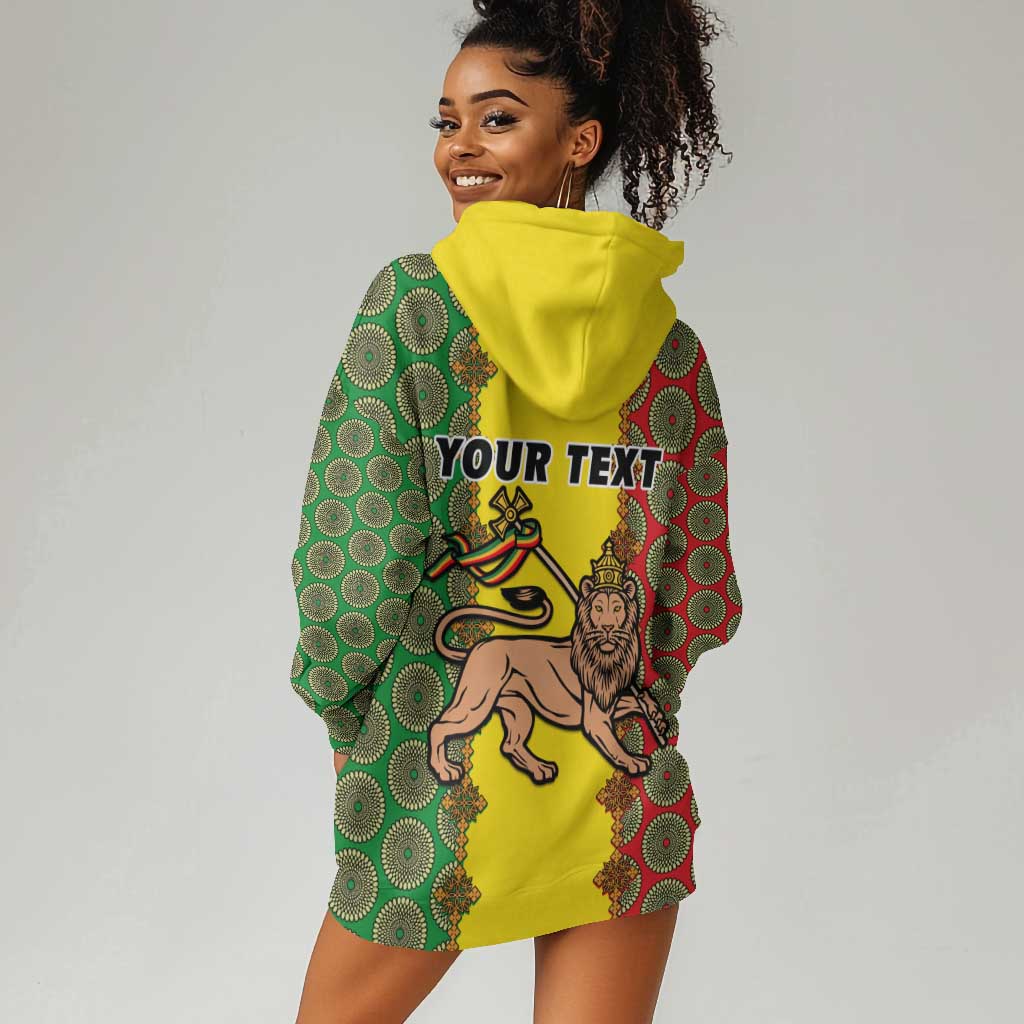 Personalized Ethiopia Hoodie Dress with Lion of Judah and African Pattern Design LT01