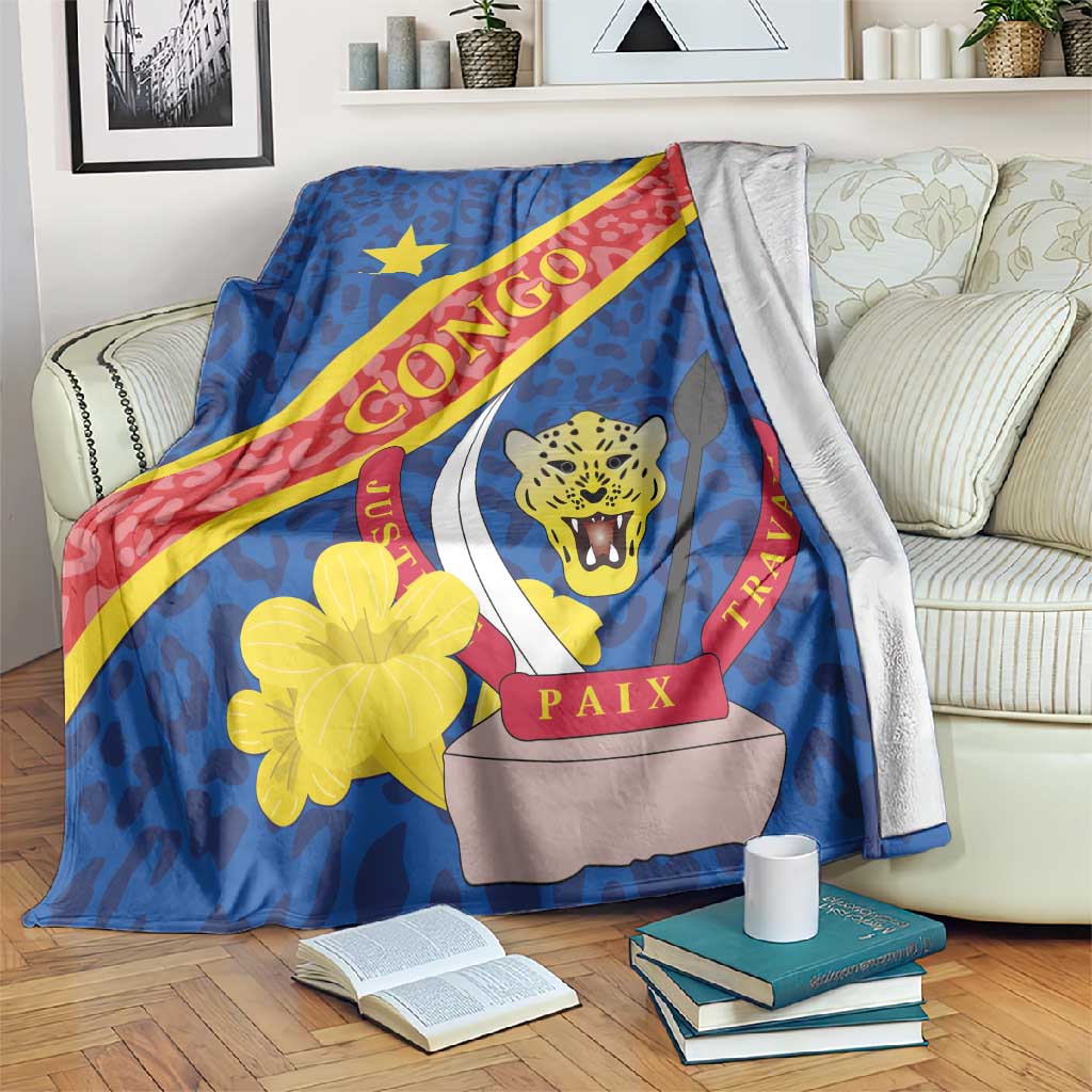 Congo DR Blanket Coat Of Arms Leopard Pattern LT01