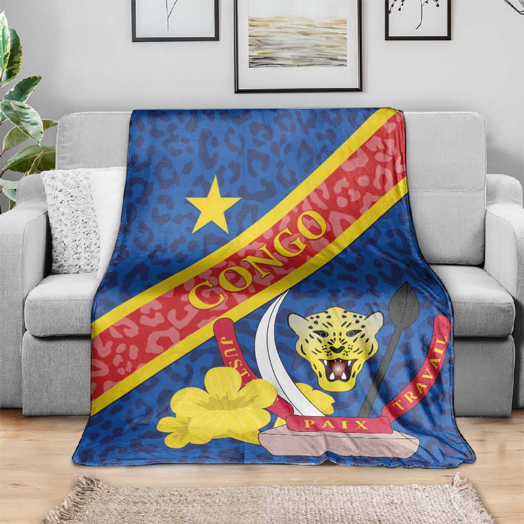 Congo DR Blanket Coat Of Arms Leopard Pattern LT01