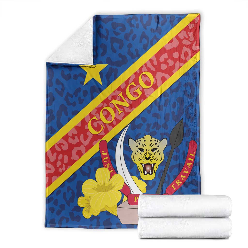 Congo DR Blanket Coat Of Arms Leopard Pattern LT01