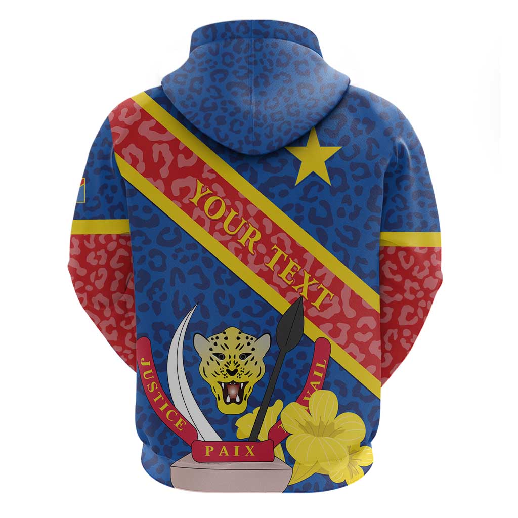 Congo DR Hoodie Coat Of Arms Leopard Pattern LT01