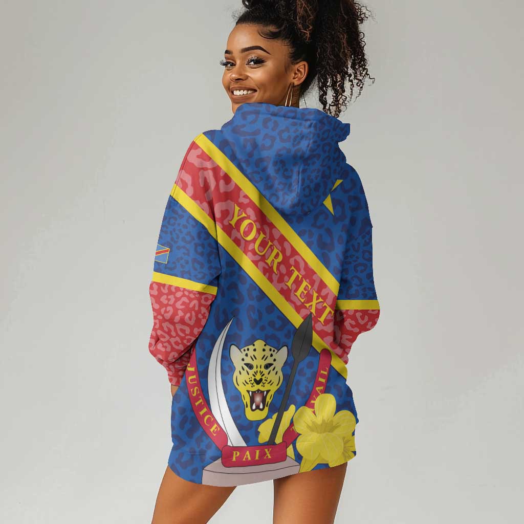 Congo DR Hoodie Dress Coat Of Arms Leopard Pattern LT01