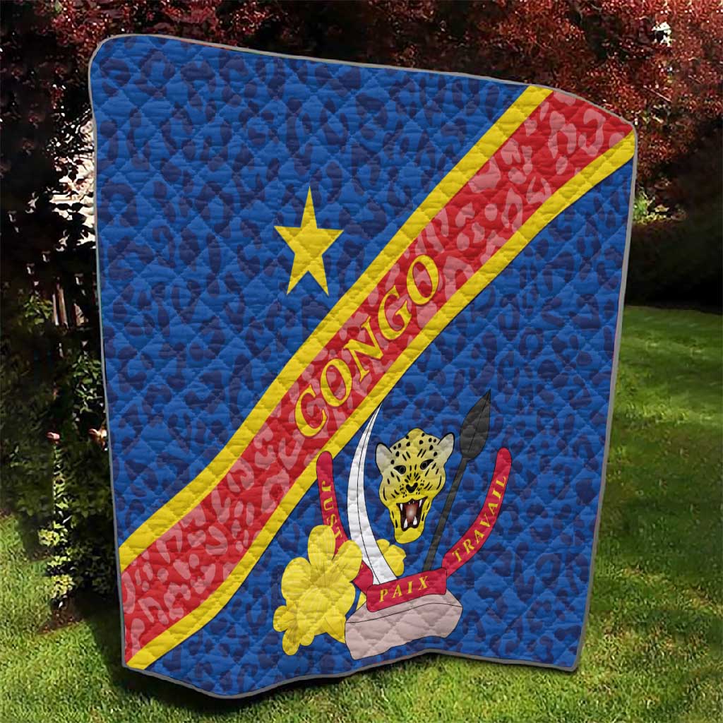 Congo DR Quilt Coat Of Arms Leopard Pattern LT01