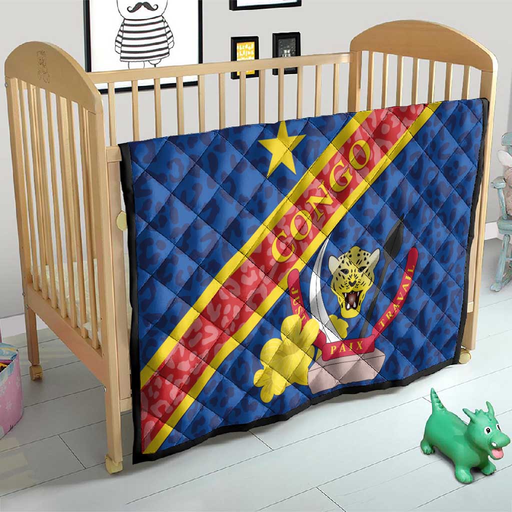 Congo DR Quilt Coat Of Arms Leopard Pattern LT01