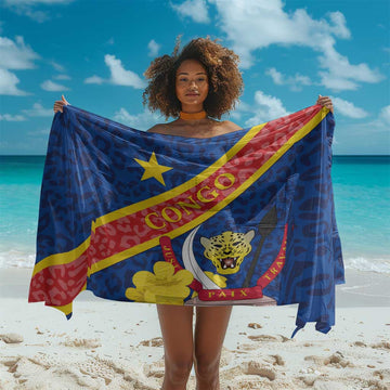 Congo DR Sarong Coat Of Arms Leopard Pattern LT01