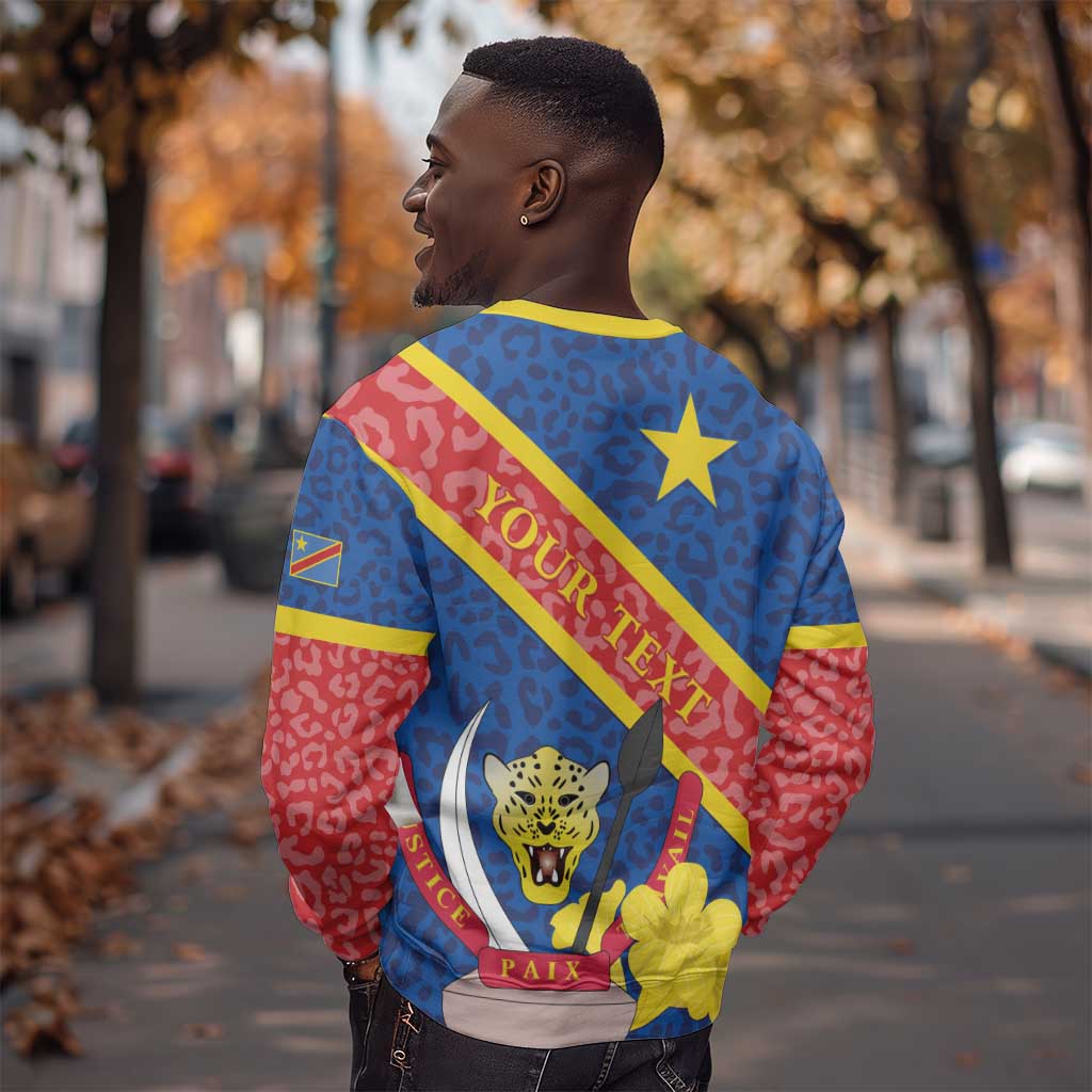 Congo DR Sweatshirt Coat Of Arms Leopard Pattern LT01