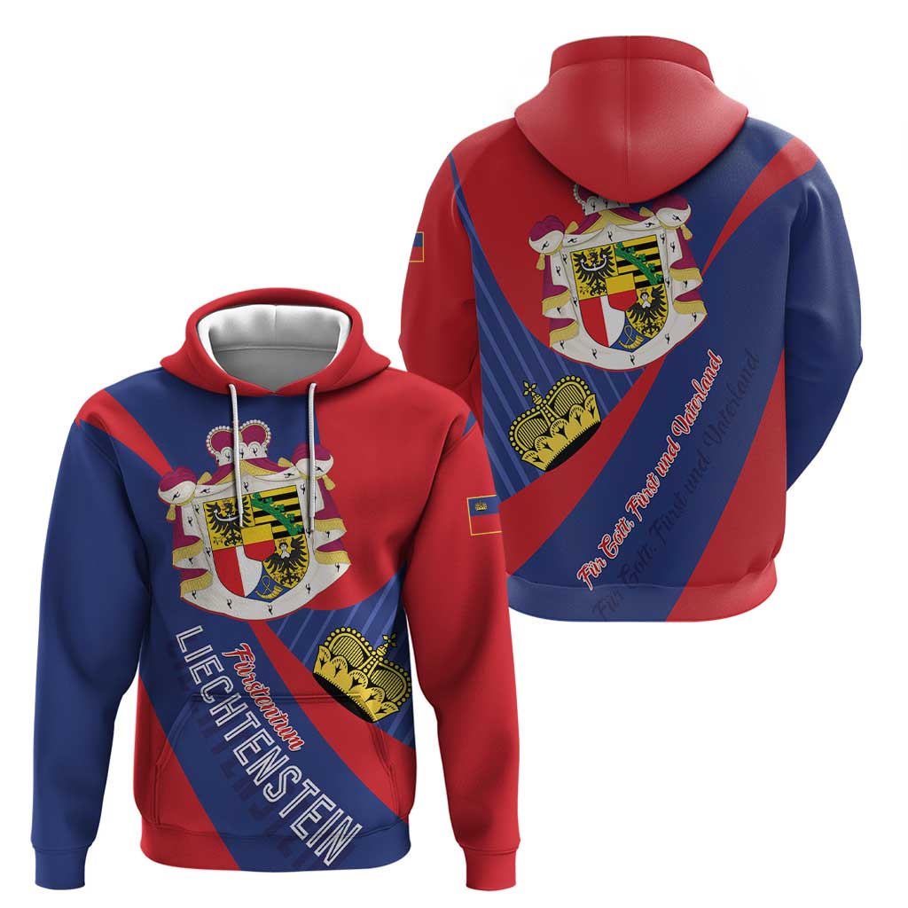 Liechtenstein Hoodie Coat Of Arms Blue Red Color LT01