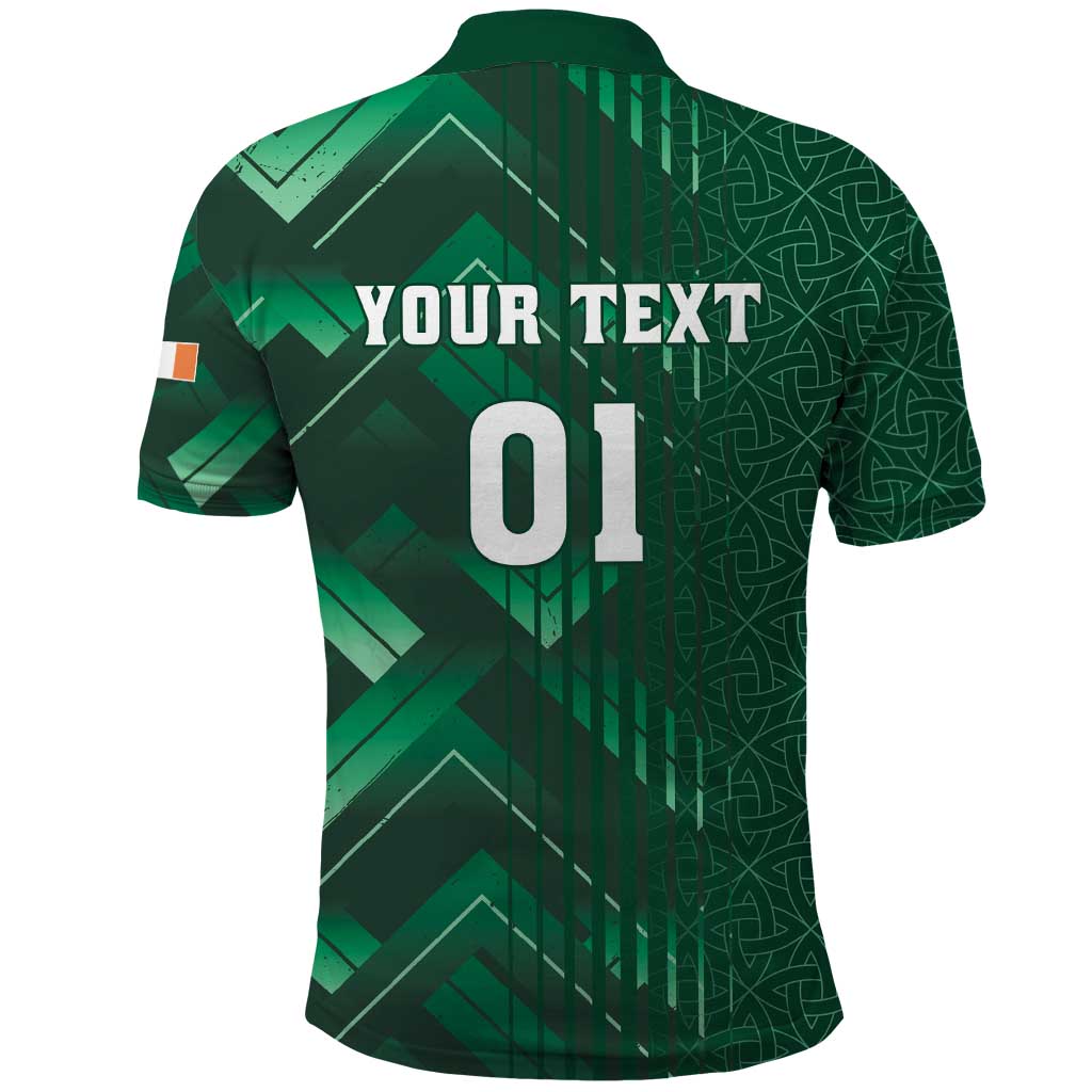 Ireland 2024 Rugby Polo Shirt Irish Shamrock Celtic Cross LT01