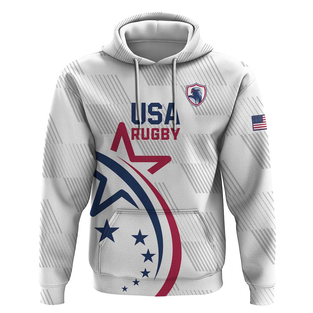 USA 2024 Rugby Hoodie Soar Like an Eagle White Version LT01