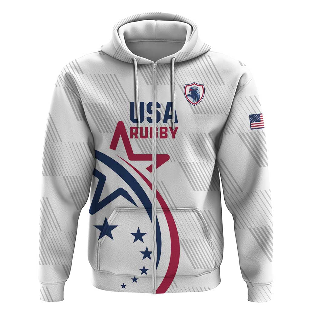 USA 2024 Rugby Hoodie Soar Like an Eagle White Version LT01