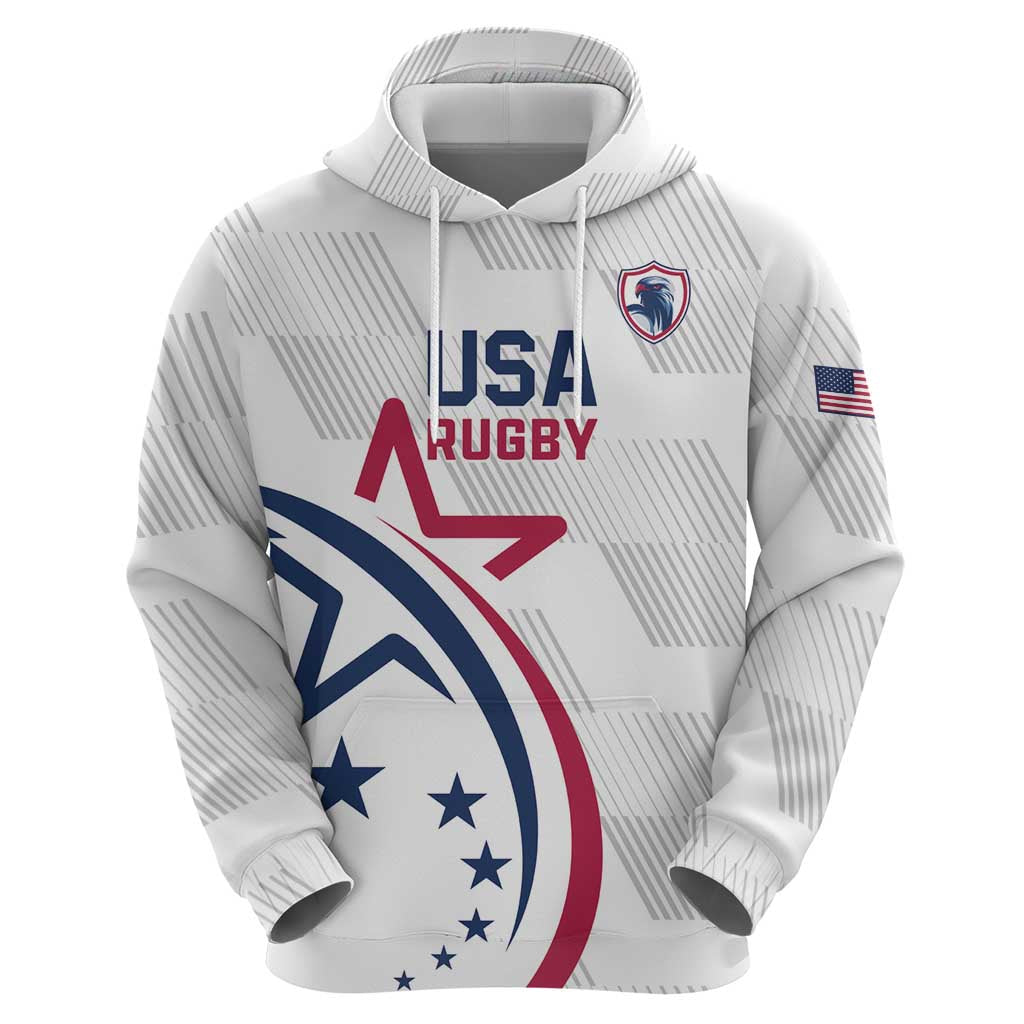 USA 2024 Rugby Hoodie Soar Like an Eagle White Version LT01