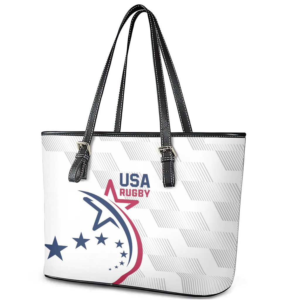 USA 2024 Rugby Leather Tote Bag Soar Like an Eagle White Version LT01