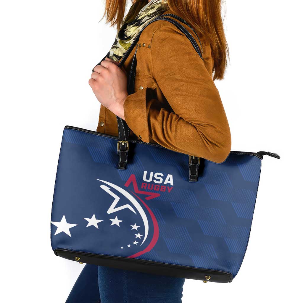 USA 2024 Rugby Leather Tote Bag Soar Like an Eagle Blue Version LT01