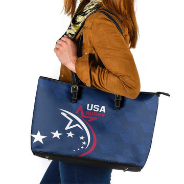 USA 2024 Rugby Leather Tote Bag Soar Like an Eagle Blue Version LT01