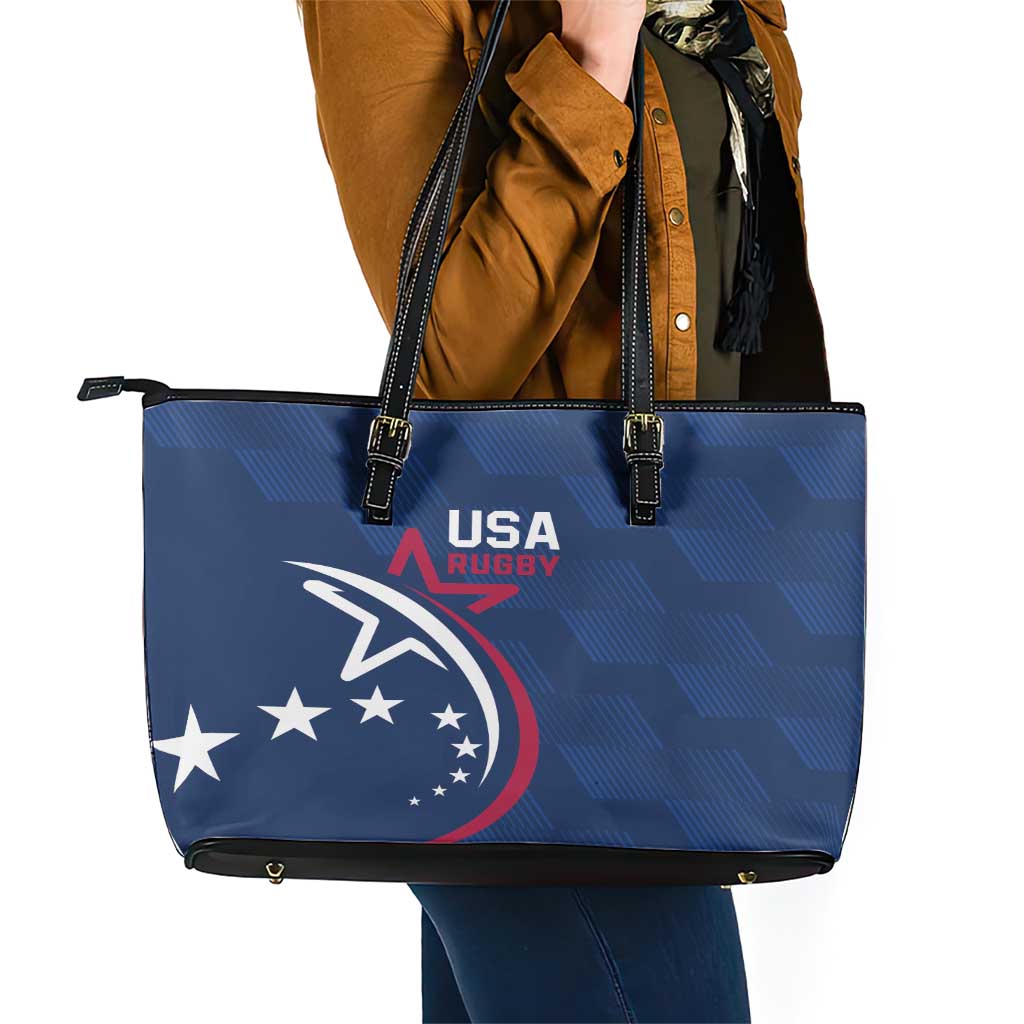 USA 2024 Rugby Leather Tote Bag Soar Like an Eagle Blue Version LT01