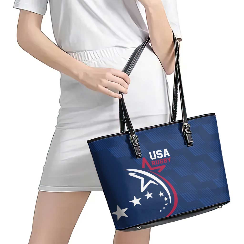 USA 2024 Rugby Leather Tote Bag Soar Like an Eagle Blue Version LT01