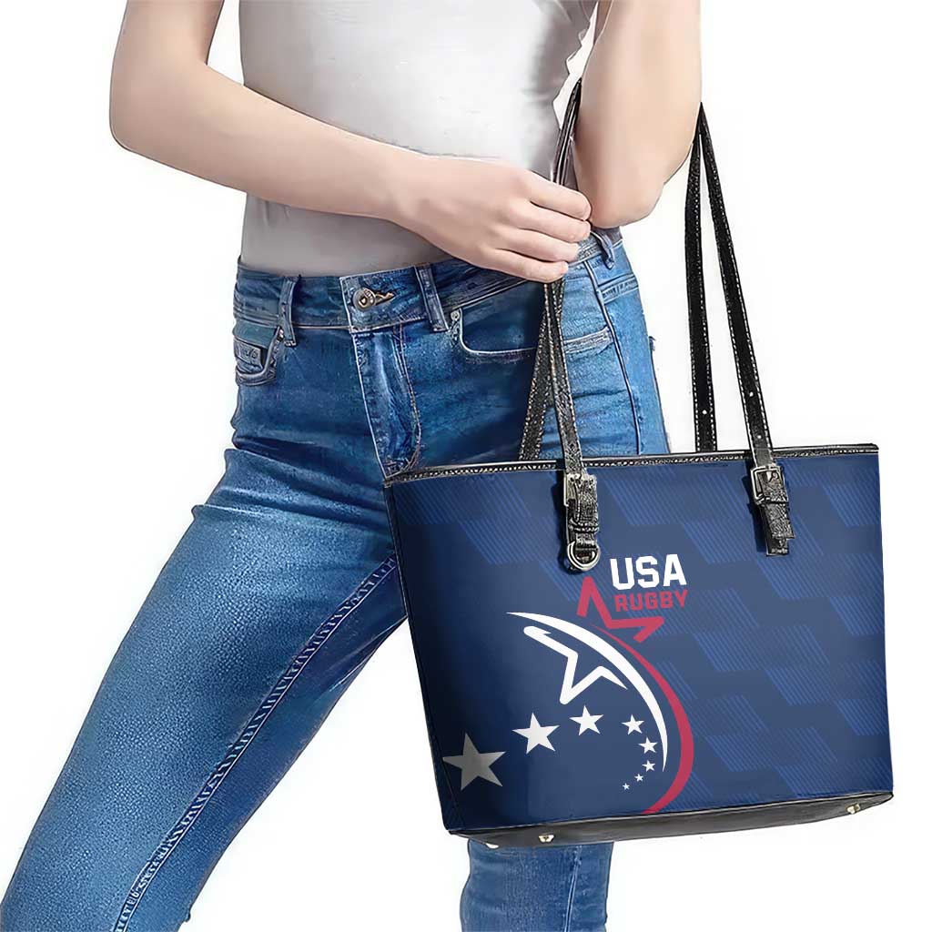 USA 2024 Rugby Leather Tote Bag Soar Like an Eagle Blue Version LT01
