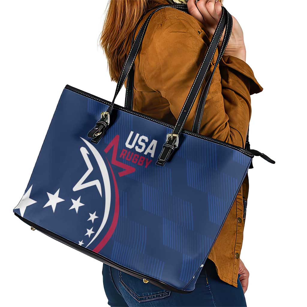 USA 2024 Rugby Leather Tote Bag Soar Like an Eagle Blue Version LT01