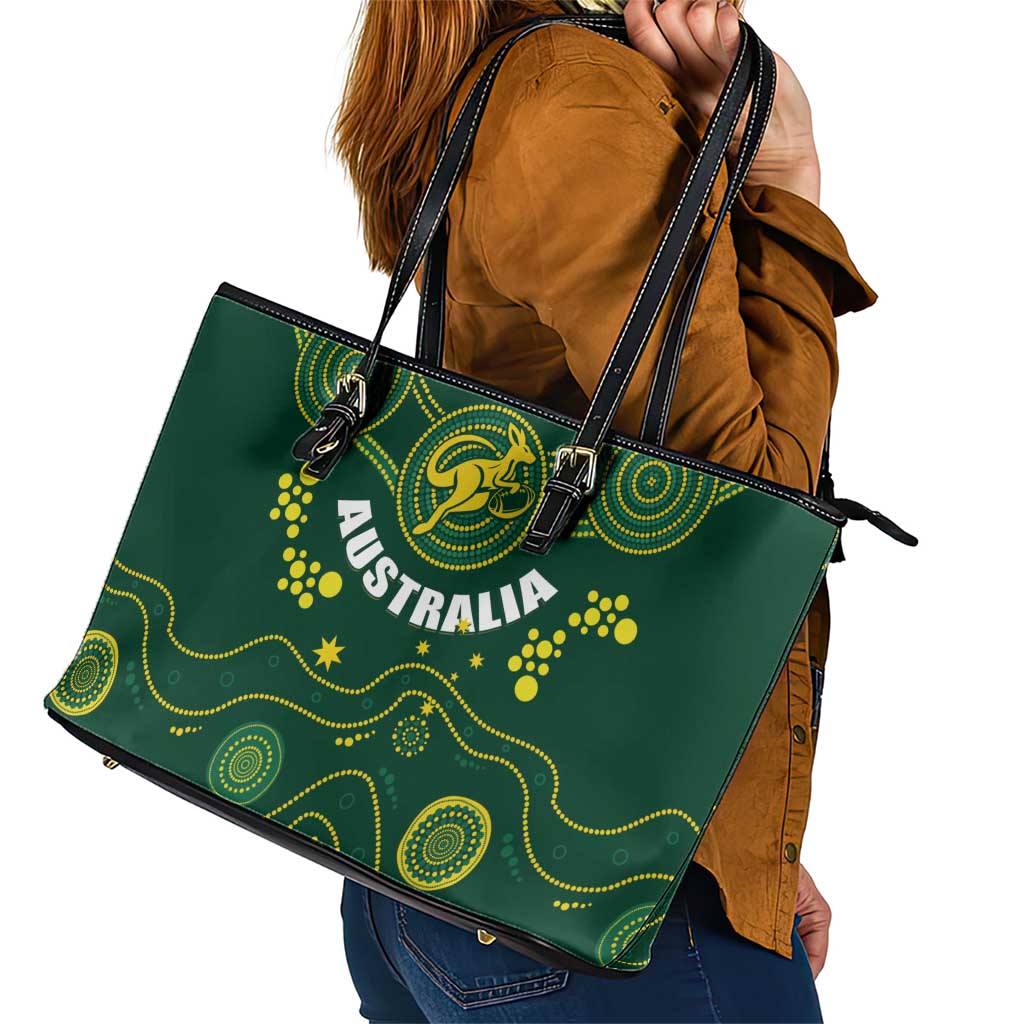 Australia 2024 Rugby Leather Tote Bag Go Wallabies LT01